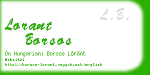 lorant borsos business card