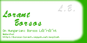 lorant borsos business card